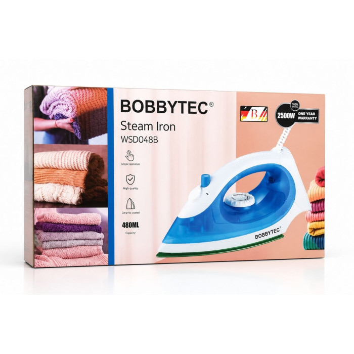 Електрична парова праска з керамічною підошвою Bobbytec WSD-048B